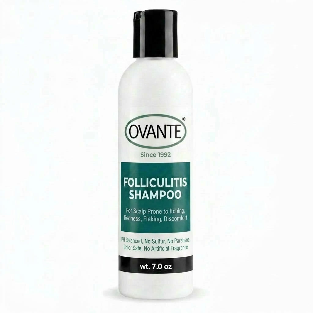 Ovante Folliculitis Scalp Shampoo – Extra Strength Shampoo for Itchy Scalp, Scalp Redness, Flaking, Folliculitis-Prone Scalp & Scalp Discomfort | Tea Tree, Lemongrass, Cedarwood & Sulfur Complex | 7.0 oz