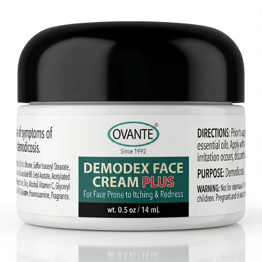 Ovante Demodex Face Cream Plus – Facial Cream for Demodex-Prone Skin, Face Mites, Redness, Bumps & Itchy-Looking Skin