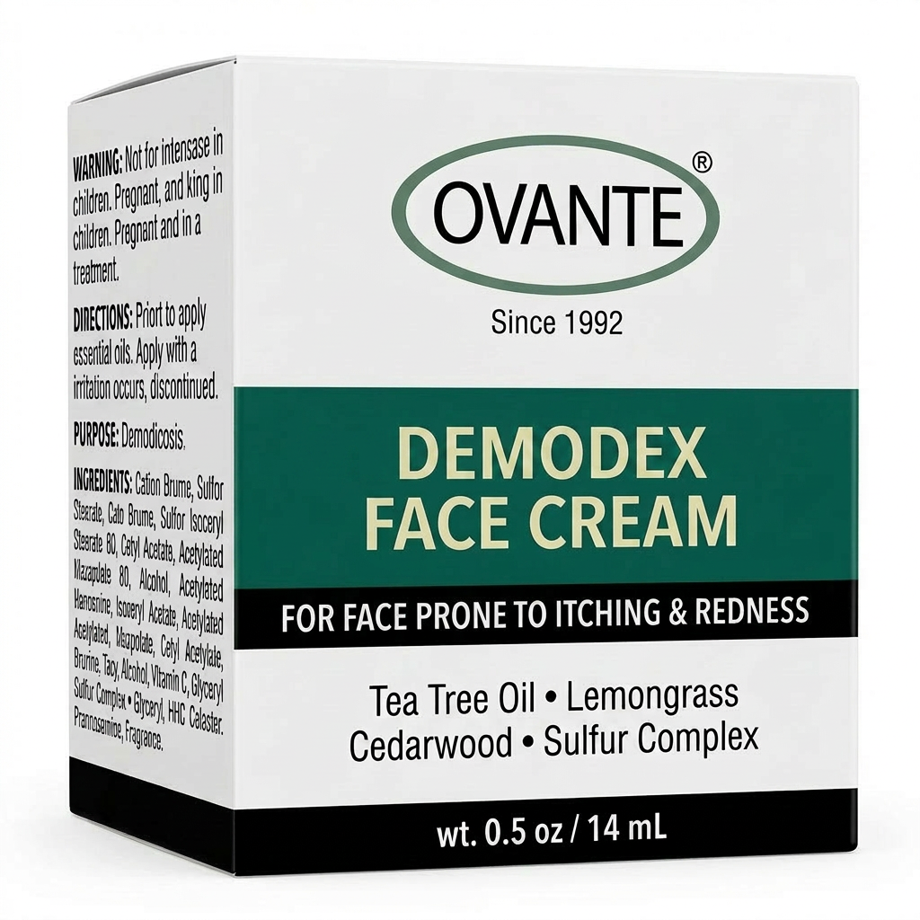 Ovante Demodex Control Face Cream – Extra Strength Face Cream for Demodex Prone Skin, Rosacea, Redness & Sensitive Skin | 0.5 oz