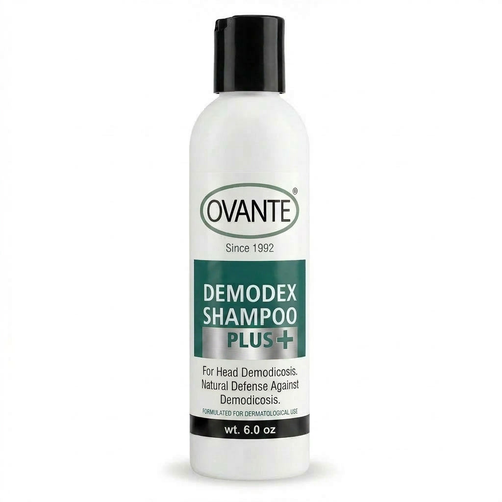 Ovante Champú Demodex Plus+ para Cuero Cabelludo y Cabeza – Champú de Soporte para el Cuero Cabelludo con Árbol de Té, Azufre y Citronela – Fórmula de Fuerza Extra – 6 oz