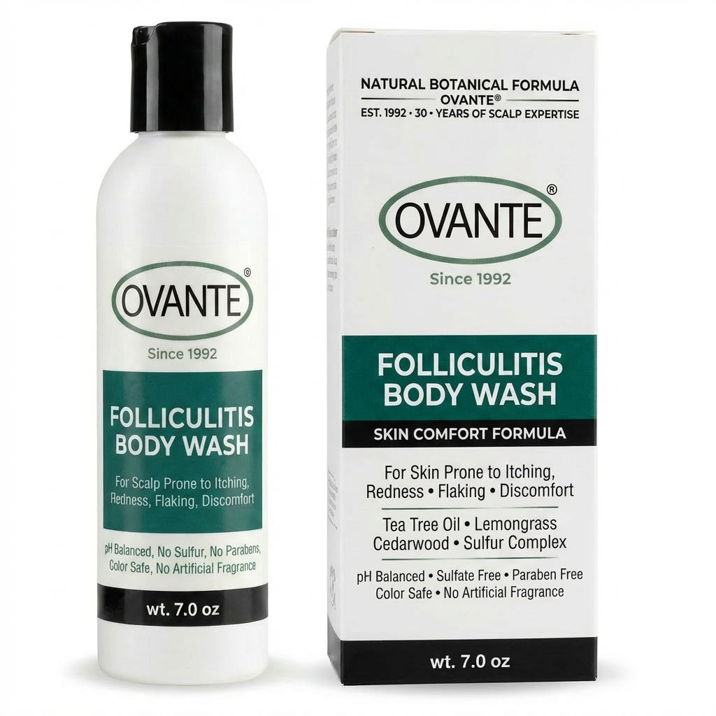 Folliculitis Body Wash – Skin Comfort Formula with Tea Tree, Lemongrass & Sulfur Complex – 7 oz | Ovante
