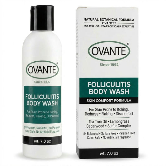 Folliculitis Body Wash – Skin Comfort Formula with Tea Tree, Lemongrass & Sulfur Complex – 7 oz | Ovante
